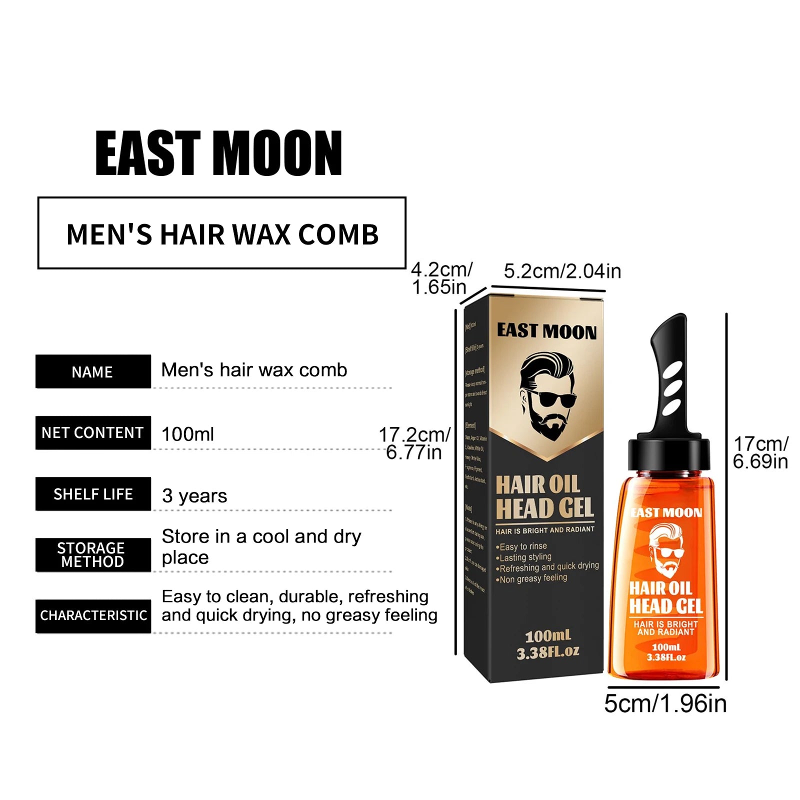 EAST MOON Hair Oil Head Gel Hold, shine and nourish in a single step