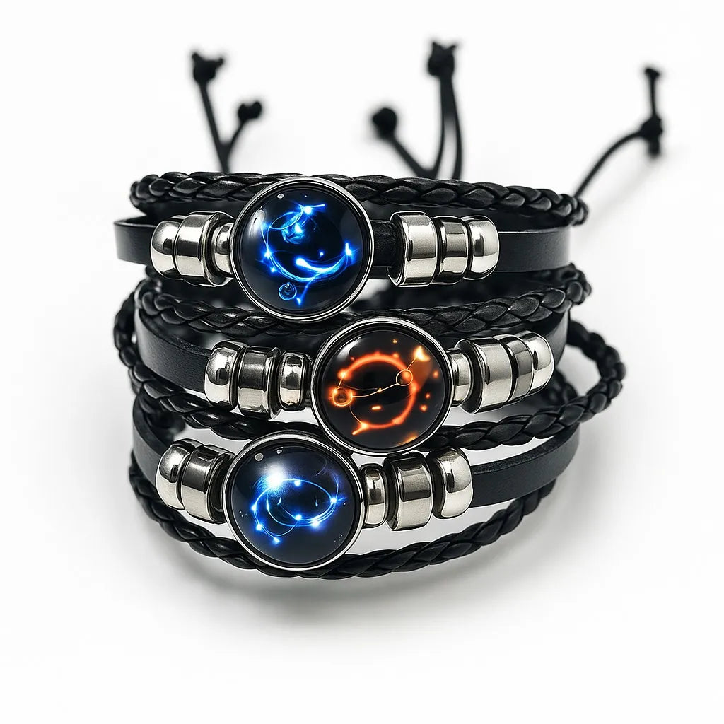 Zodiac Leather Wrap Bracelet