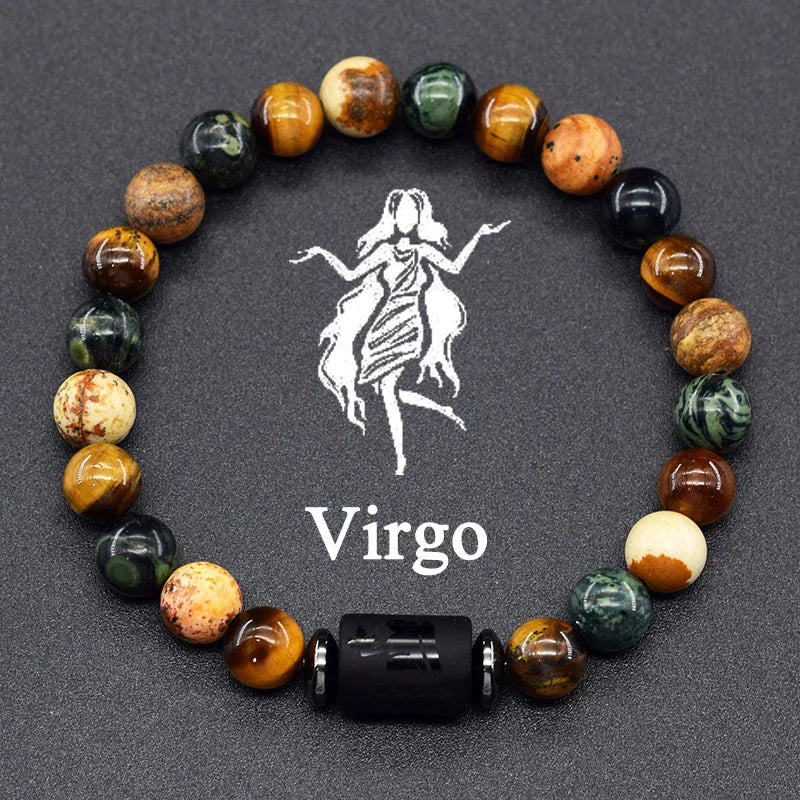 Natural Zodiac Stone Bracelet - Men and Women