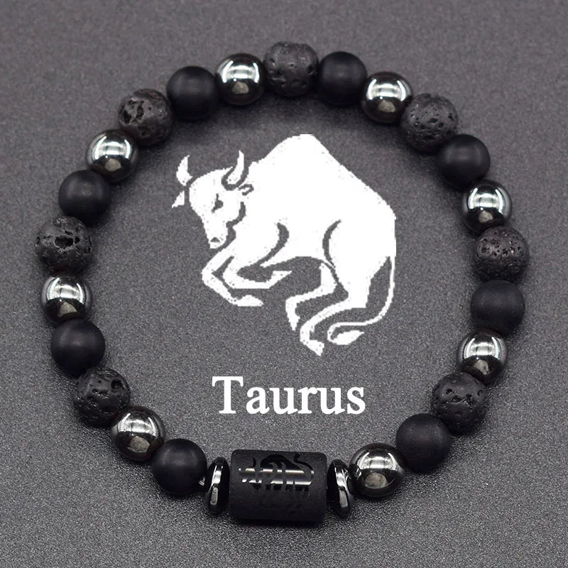 Natural Zodiac Stone Bracelet - Men and Women