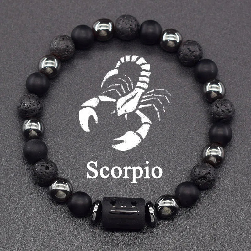 Natural Zodiac Stone Bracelet - Men and Women