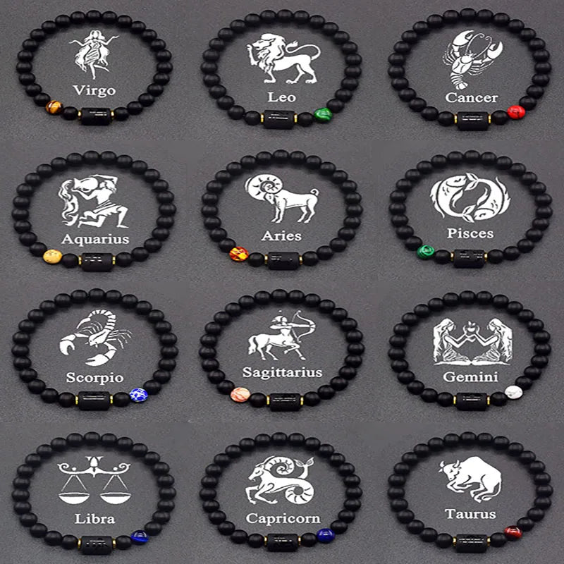 Natural Zodiac Stone Bracelet - Men and Women
