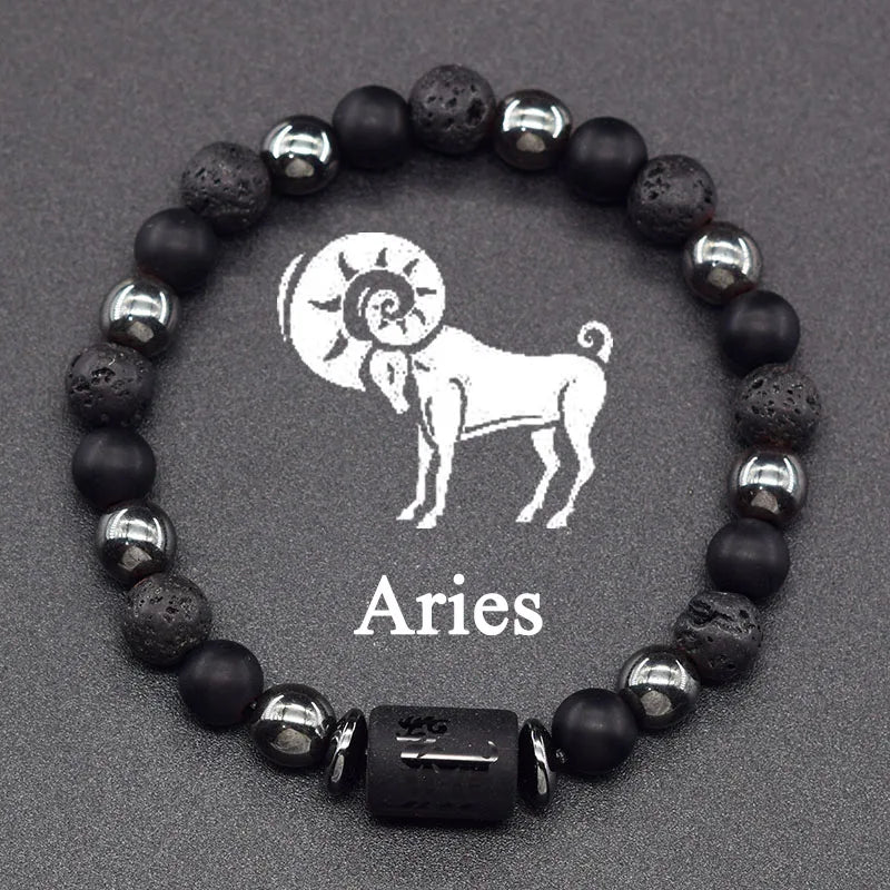 Natural Zodiac Stone Bracelet - Men and Women