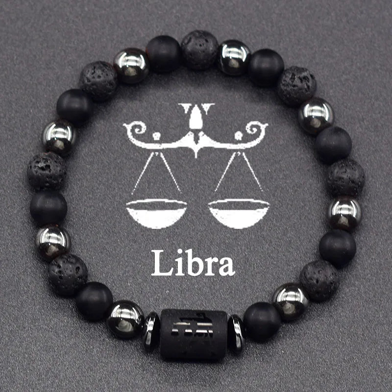 Natural Zodiac Stone Bracelet - Men and Women