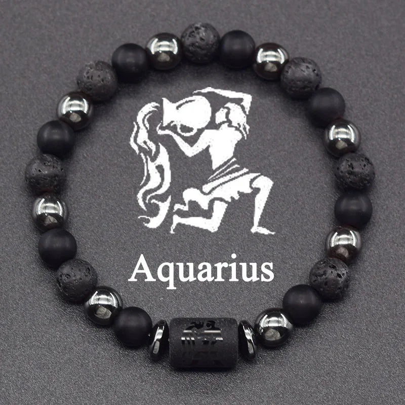 Natural Zodiac Stone Bracelet - Men and Women