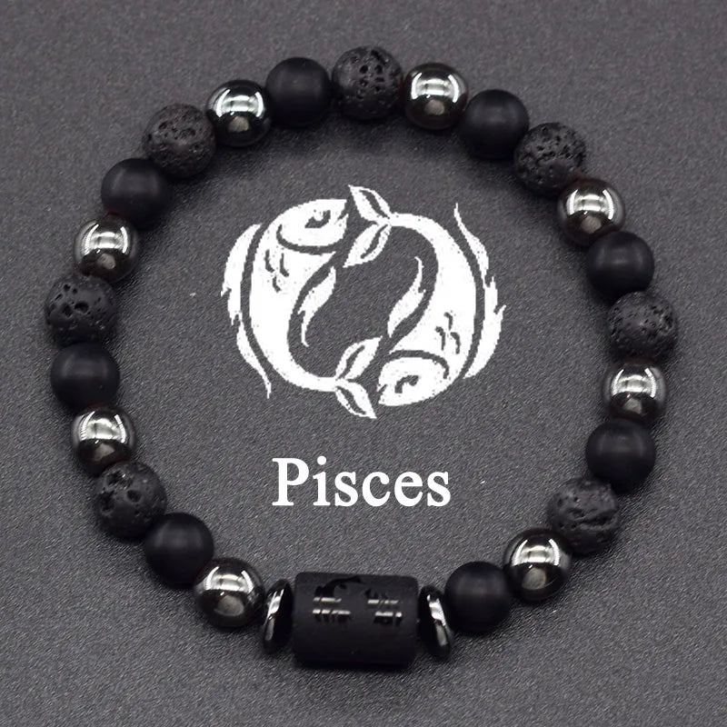 Natural Zodiac Stone Bracelet - Men and Women
