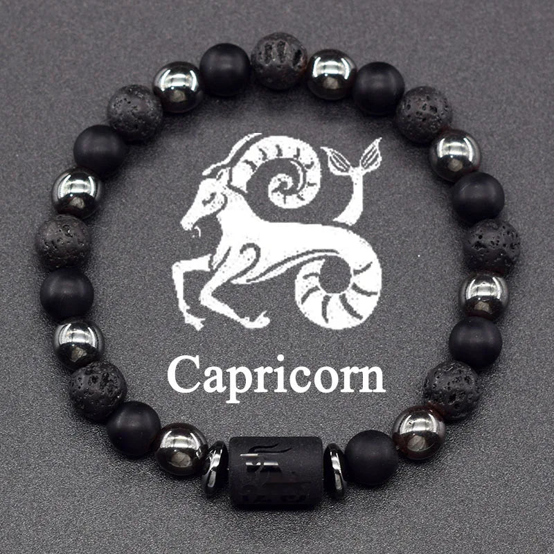 Natural Zodiac Stone Bracelet - Men and Women
