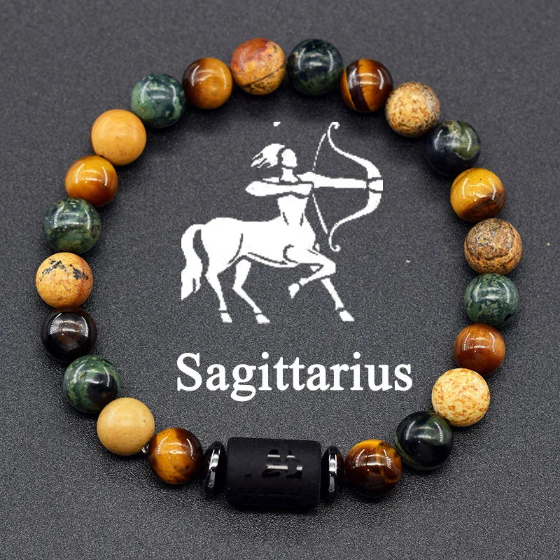 Natural Zodiac Stone Bracelet - Men and Women