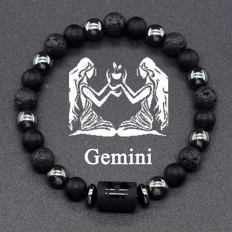 Natural Zodiac Stone Bracelet - Men and Women