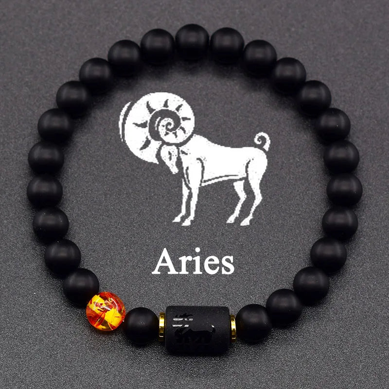 Natural Zodiac Stone Bracelet - Men and Women