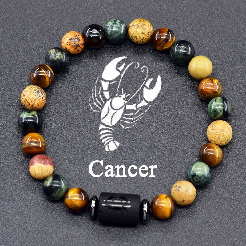 Natural Zodiac Stone Bracelet - Men and Women