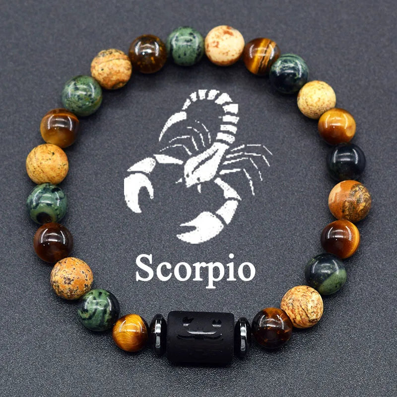 Natural Zodiac Stone Bracelet - Men and Women