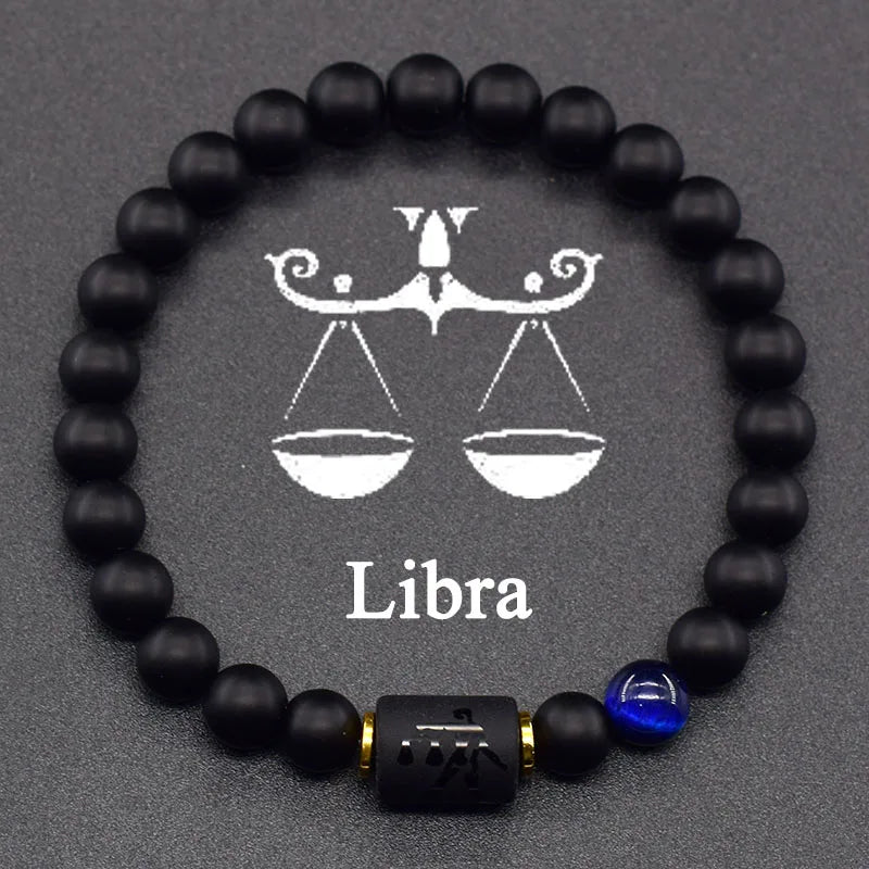 Natural Zodiac Stone Bracelet - Men and Women