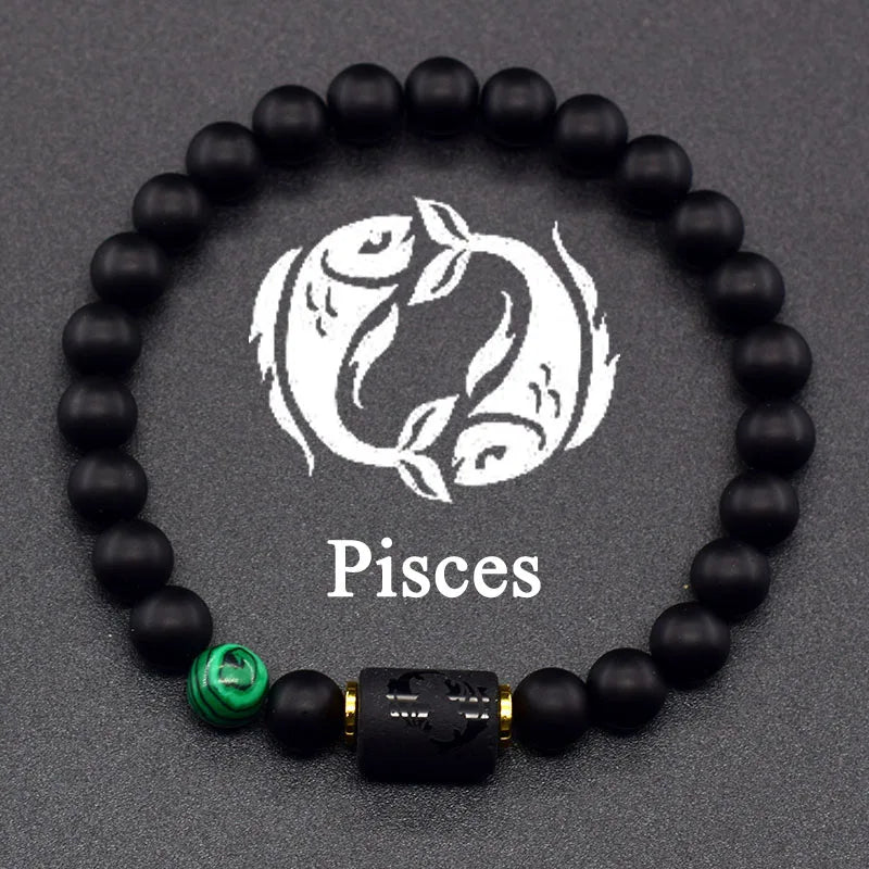 Natural Zodiac Stone Bracelet - Men and Women