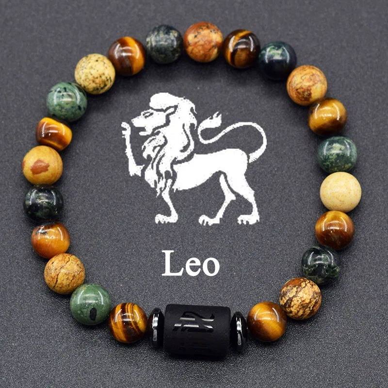 Natural Zodiac Stone Bracelet - Men and Women